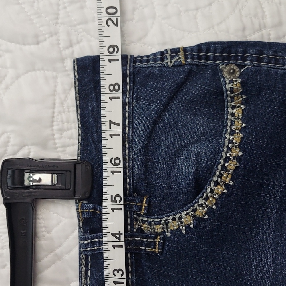 * Apollo Jeans Blue Cropped Capri Jeans with Stretch, Size 17/18, Like New - Picture 6 of 8